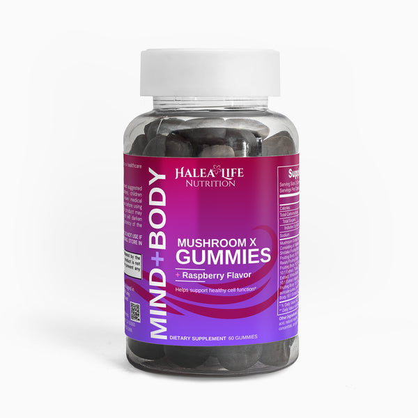 Halea Life Mushroom Complex Gummies with Reishi Lions Mane and Chaga for immune and cognitive support
