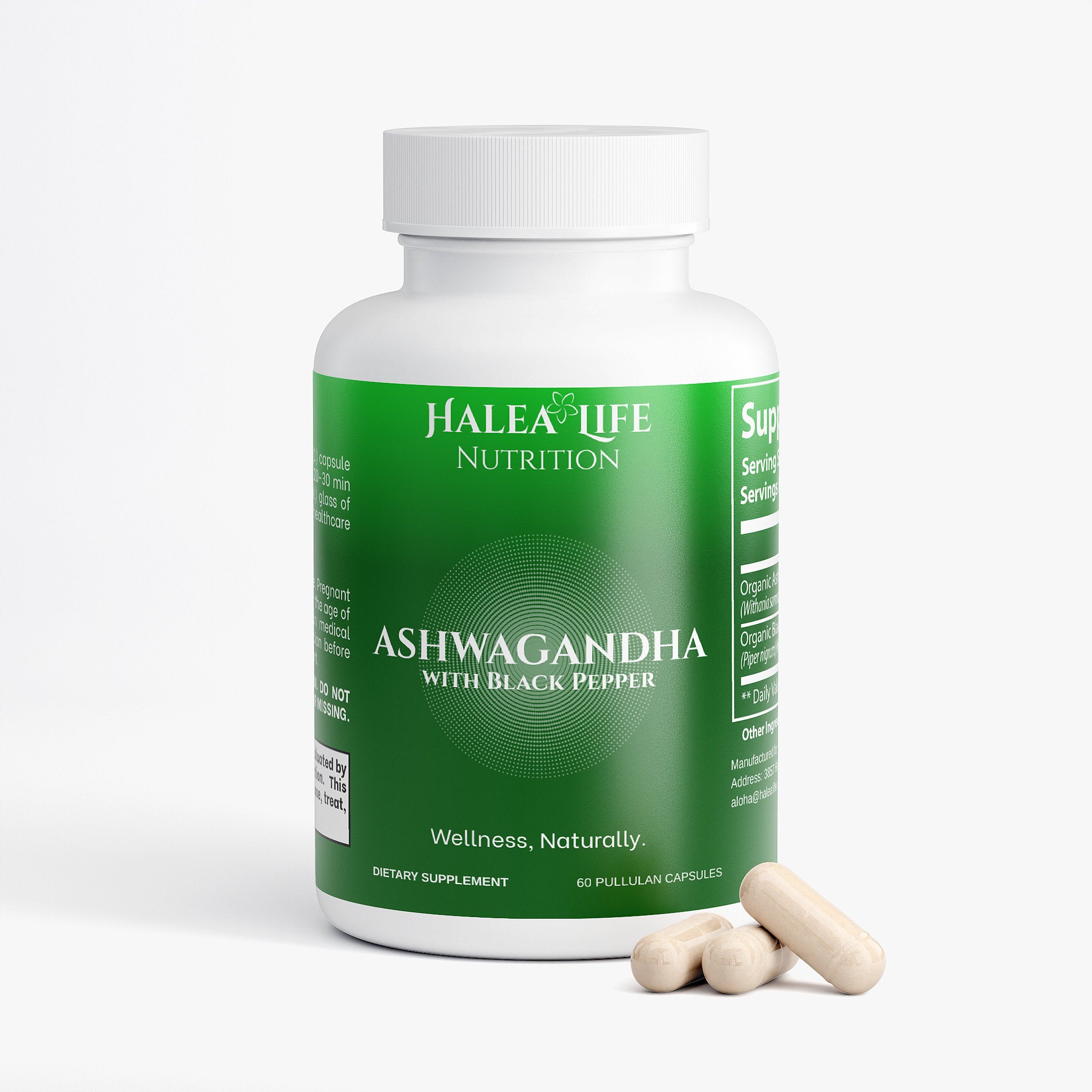 Organic Ashwagandha Capsules 3 Pack |Halea Life Nutrition