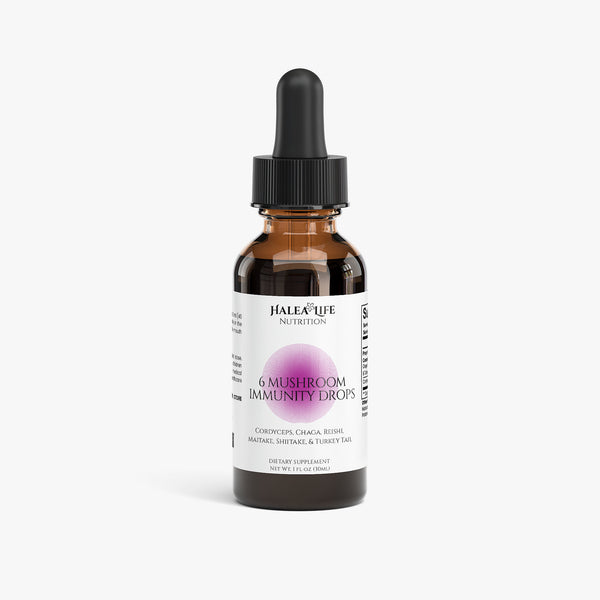 6 Mushroom Immunity Drops dropper bottle functional mushroom and adaptogen immune support blend