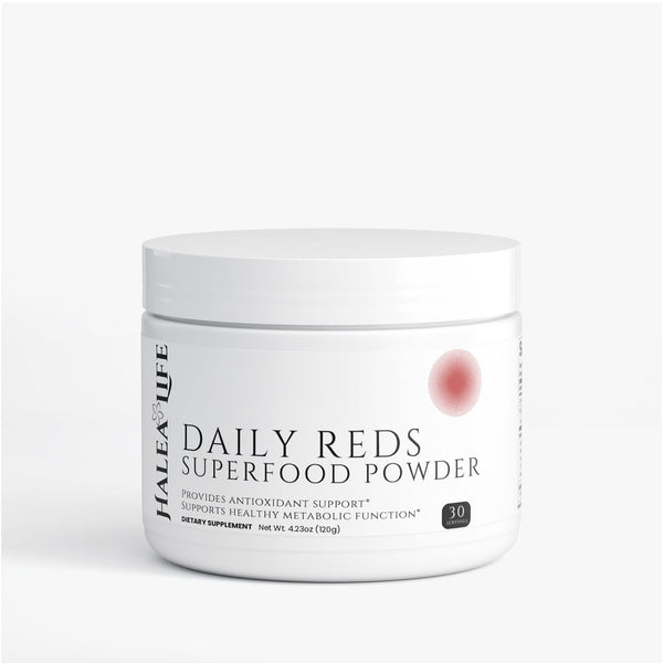 Halea Life Daily Reds Superfood Powder for antioxidant support heart health and berry phytonutrients
