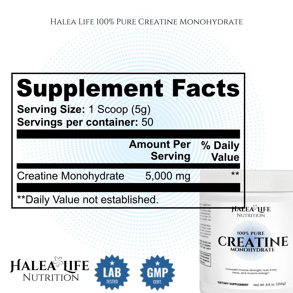 Halea Life Nutrition 100% Pure Creatine Monohydrate supplement