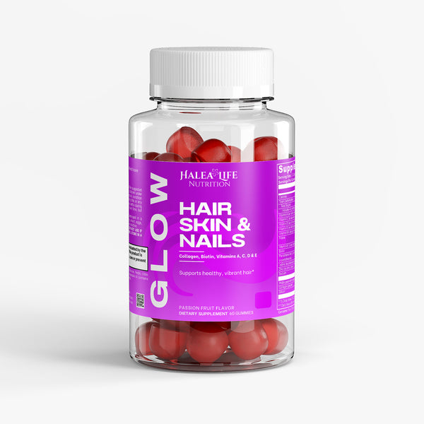 Halea Life Glow Hair Skin Nails Gummies with Biotin Vitamins A C D and E for beauty support