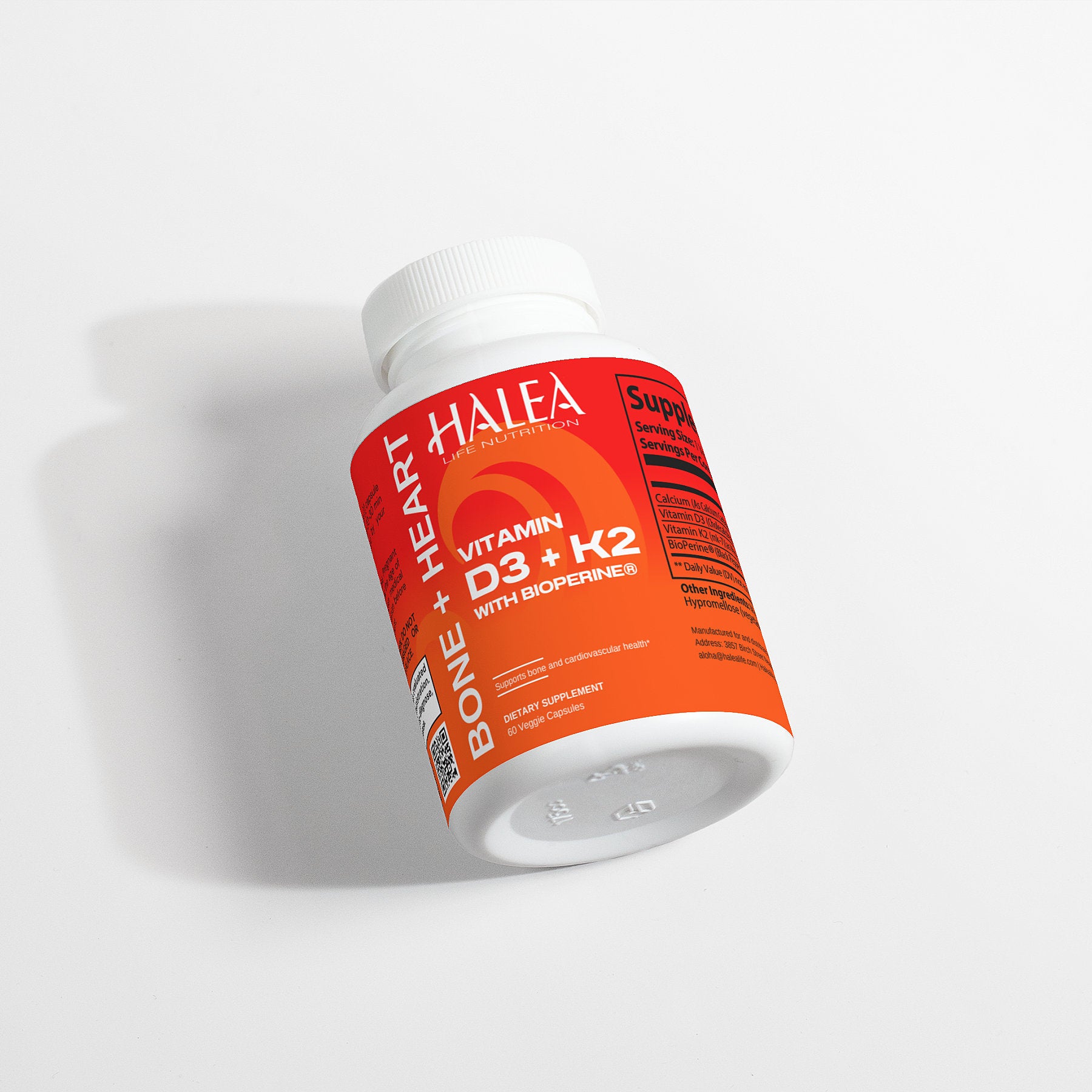 Halea Life Nutrition Vitamin D3 & K2 Capsules with BioPerine®