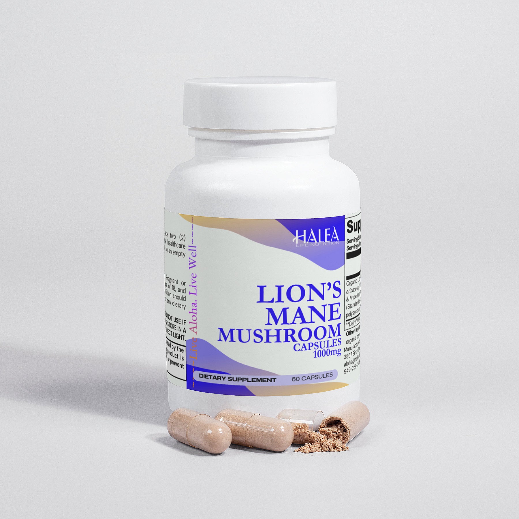 Halea Life Nutrition Organic Lion's Mane Mushroom Capsules