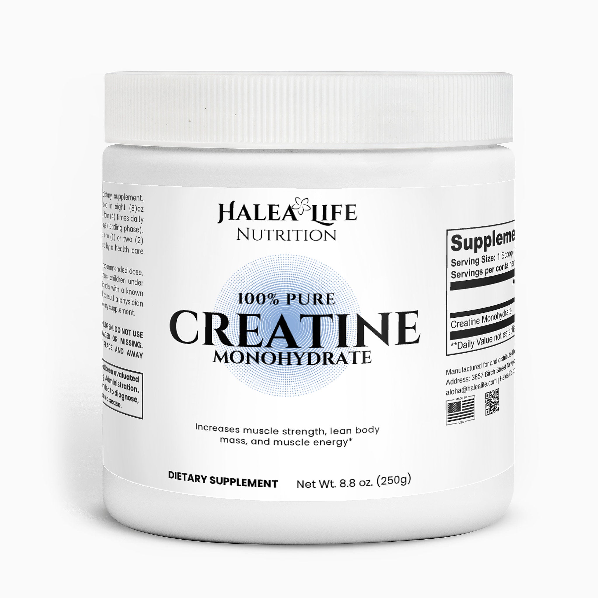 Halea Life Nutrition 100% Pure Creatine Monohydrate supplement 