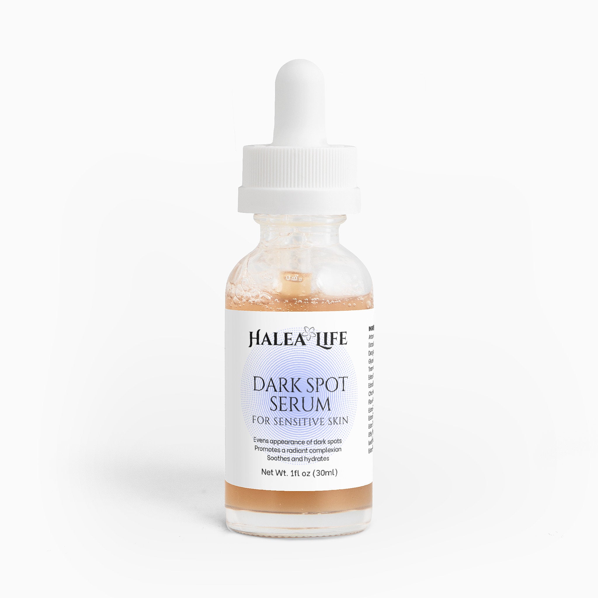 Halea Life Dark Spot Serum bottle on a white background