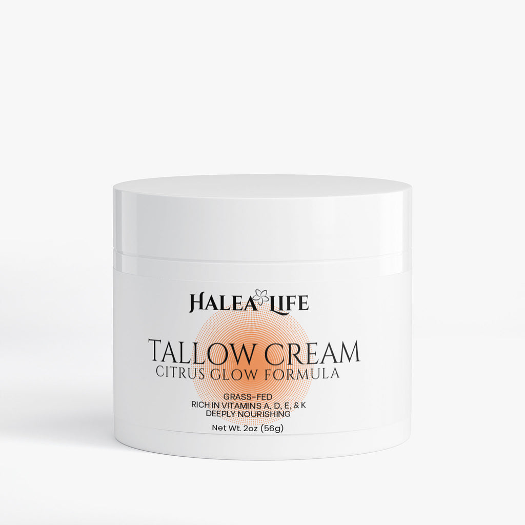 Halea Life Tallow Cream container on a white background