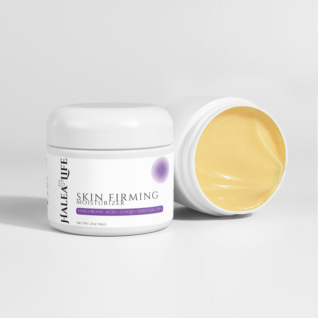 Jar of Halea Life Skin Firming Cream on a white background