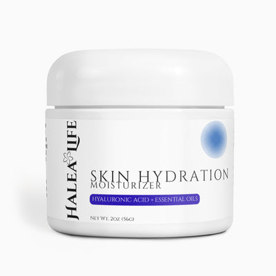 Jar of Halalea Life Skin Hydration Moisturizer on a white background