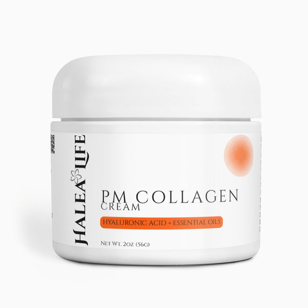 Halea Life Nighttime Collagen Cream with Hyaluronic Acid for overnight skin repair and anti-aging