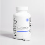 Halea Life Magnesium Glycinate Capsules bottle on a light gray background