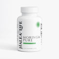 Halea Life Moringa Pure supplement bottle on a white background