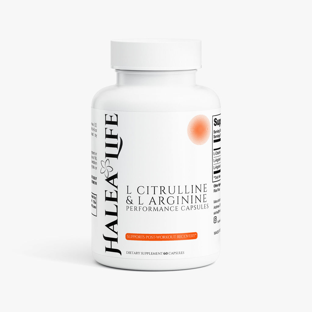 Halea Life L-Citrulline L-Arginine capsules for pre-workout vascular performance and endurance
