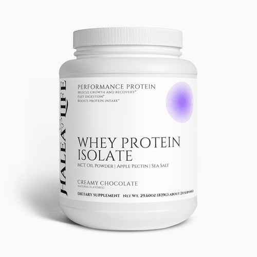 Halea Life Performance Whey Protein Isolate Chocolate for lean muscle recovery and post-workout nutrition