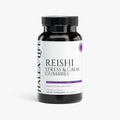 Reishi Stress & Calm Gummies bottle Reishi, L-Theanine, Lemon Balm, Passion Flower and Valerian Root blend