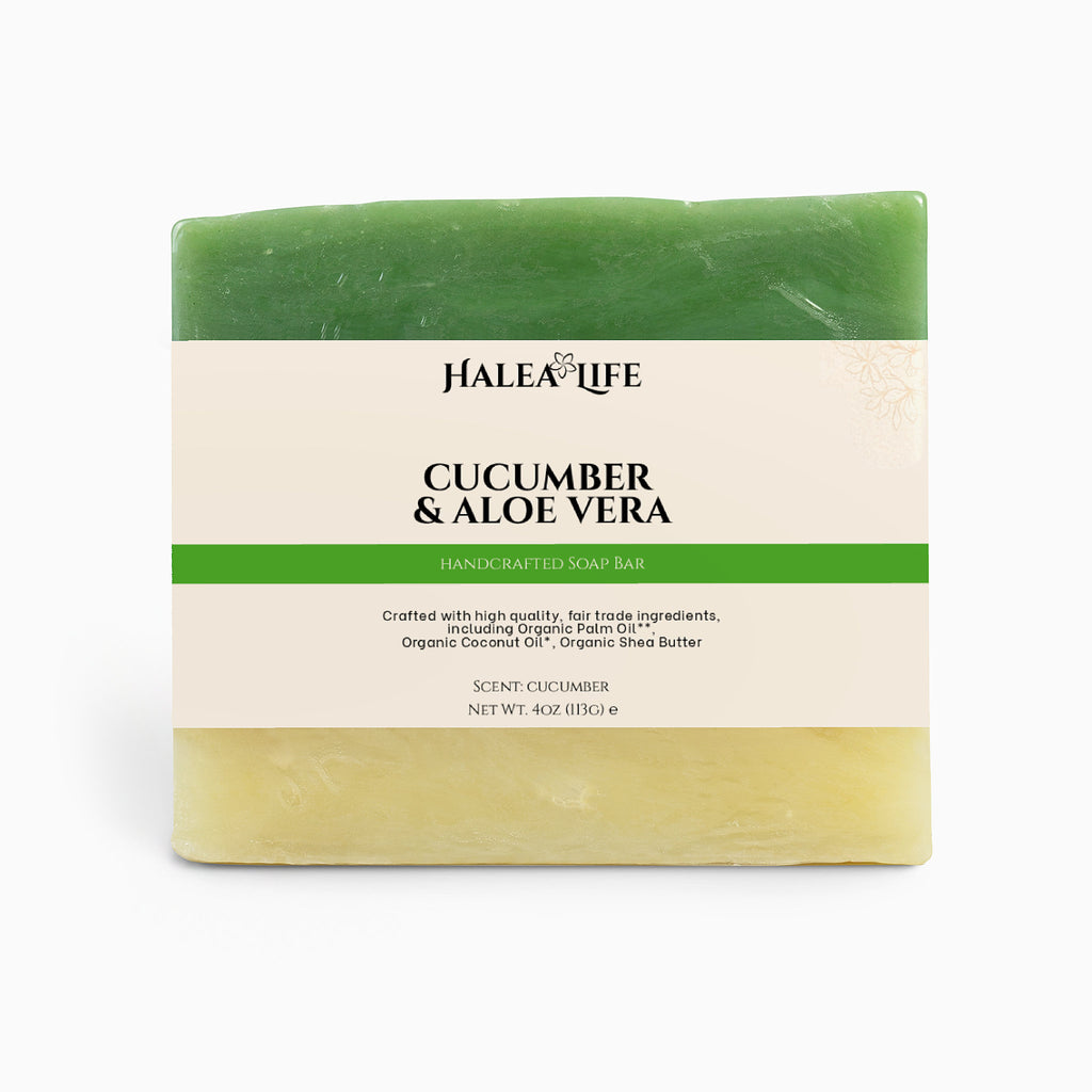 Halea Life Cucumber and Aloe Vera Soap Bar gentle hydrating formula for sensitive skin