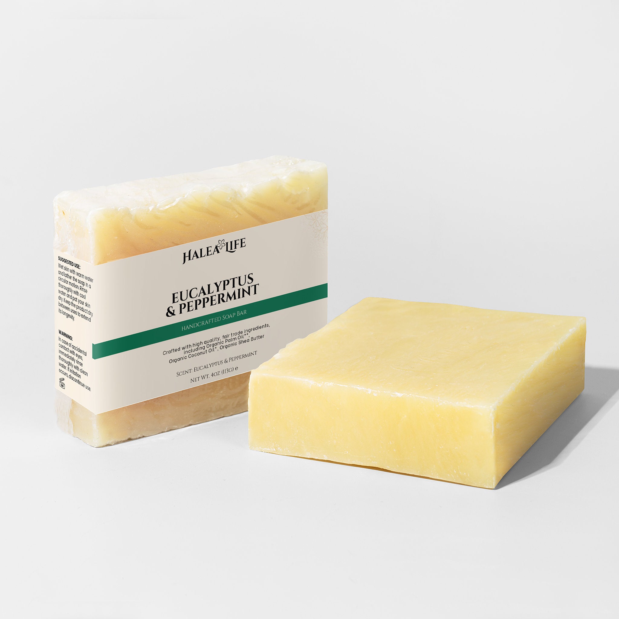 Eucalyptus peppermint rosemary lemon and thyme essential oil soap bar with shea butter base