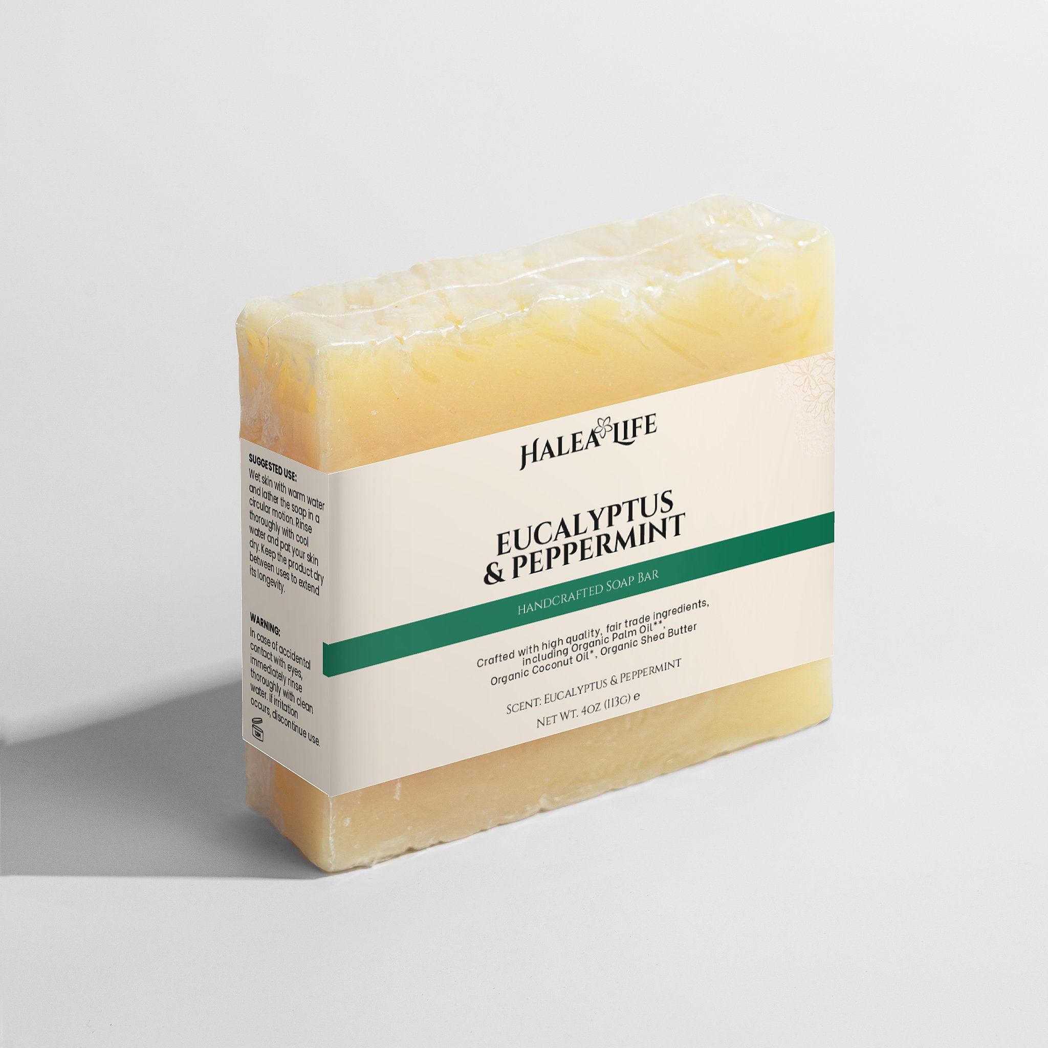 Peppermint and eucalyptus soap bar invigorating essential oil blend for face and body