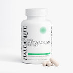Halea Life Daily Metabolism Support supplement bottle with capsules on a white background