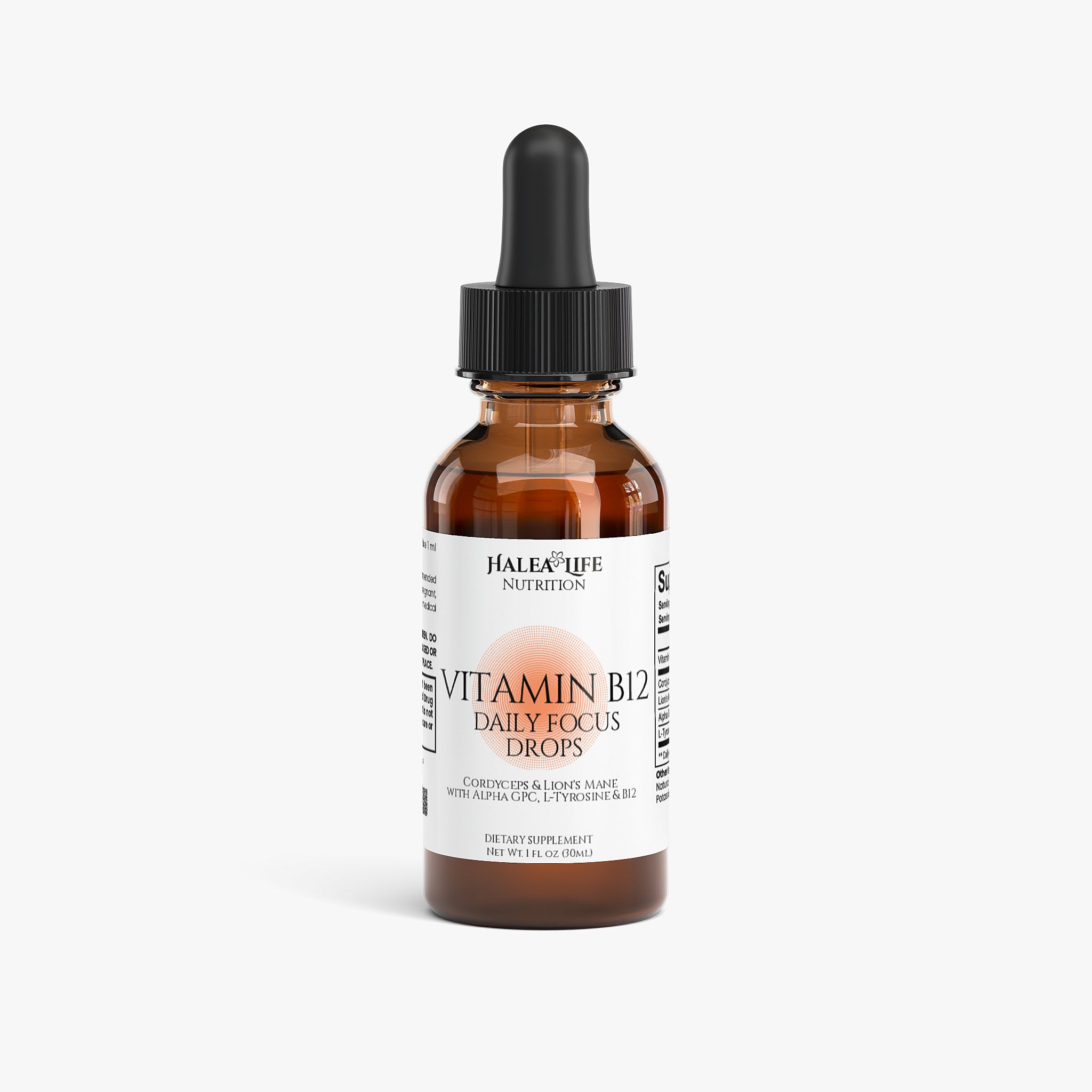 Vitamin B12 Daily Focus Drops with Lion’s Mane, Cordyceps & Alpha GPC