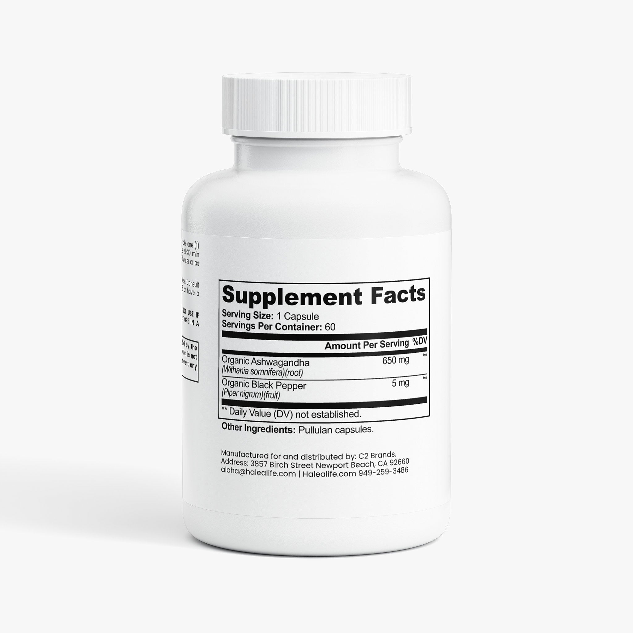 Organic Ashwagandha Capsules 650mg