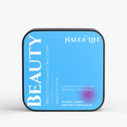 Halea Life Beauty Oral Strips front label with collagen and vitamin E for skin elasticity and radiance