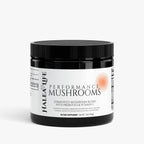 Halea Life Organic Fermented Mushroom Blend supplement facts panel with fermented mushroom blend per serving