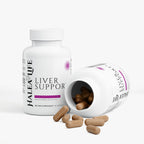 Halea Life Liver Support Capsules back label with detox blend directions and ingredient transparency