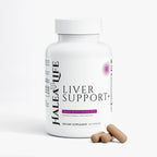 Halea Life Liver Support supplement facts panel with milk thistle 500mg artichoke extract and beet root