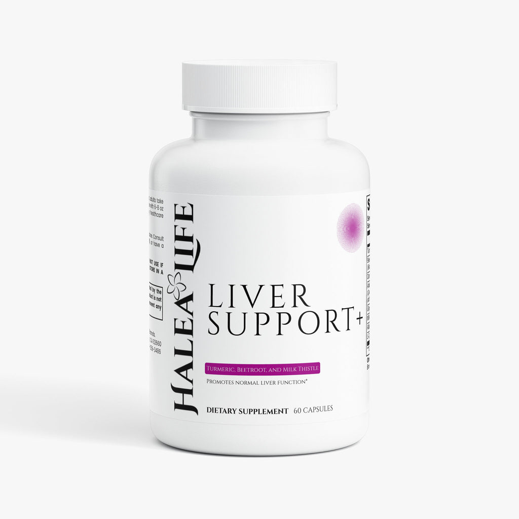 Halea Life Liver Support Capsules front label with milk thistle artichoke turmeric and L-cysteine