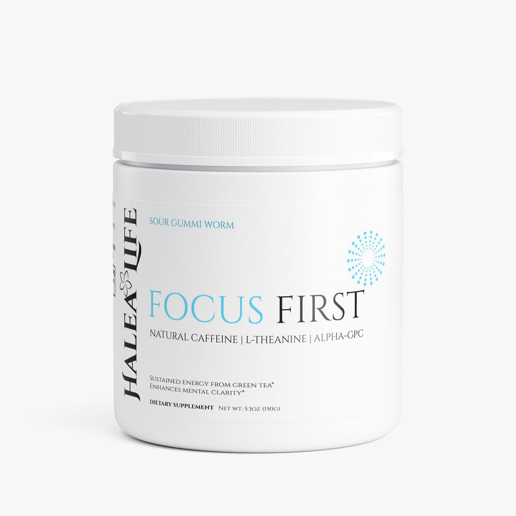 Halea Life Focus First Sour Candy nootropic drink mix front label for energy and concentration support