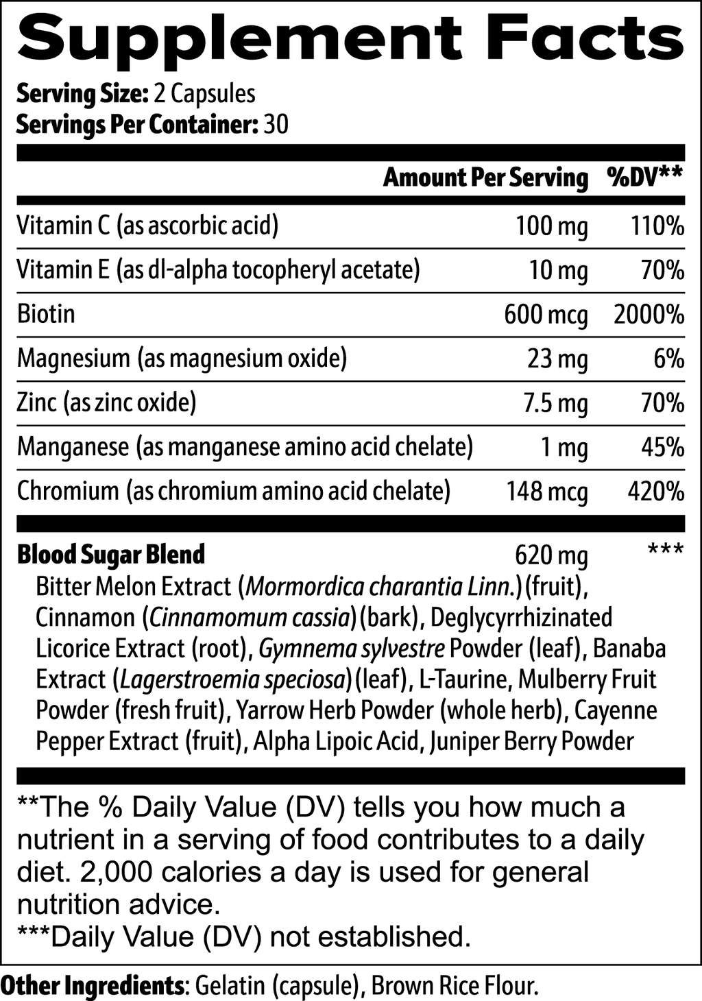 Halea Life Nutrition Blood Sugar Support with Bitter Melon, Banaba, and Alpha Lipoic Acid