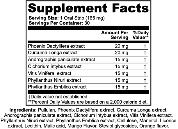 Herbal Recovery Strips - Turmeric, Grape Seed & Liver Support