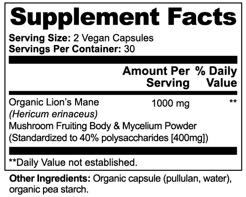 Organic Lion's Mane Mushroom Capsules