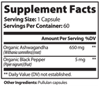 Organic Ashwagandha Capsules 3 Pack