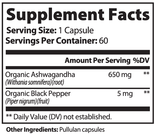 Organic Ashwagandha Capsules 3 Pack
