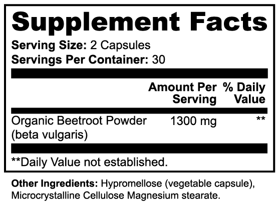 Organic Beetroot Powder Capsules