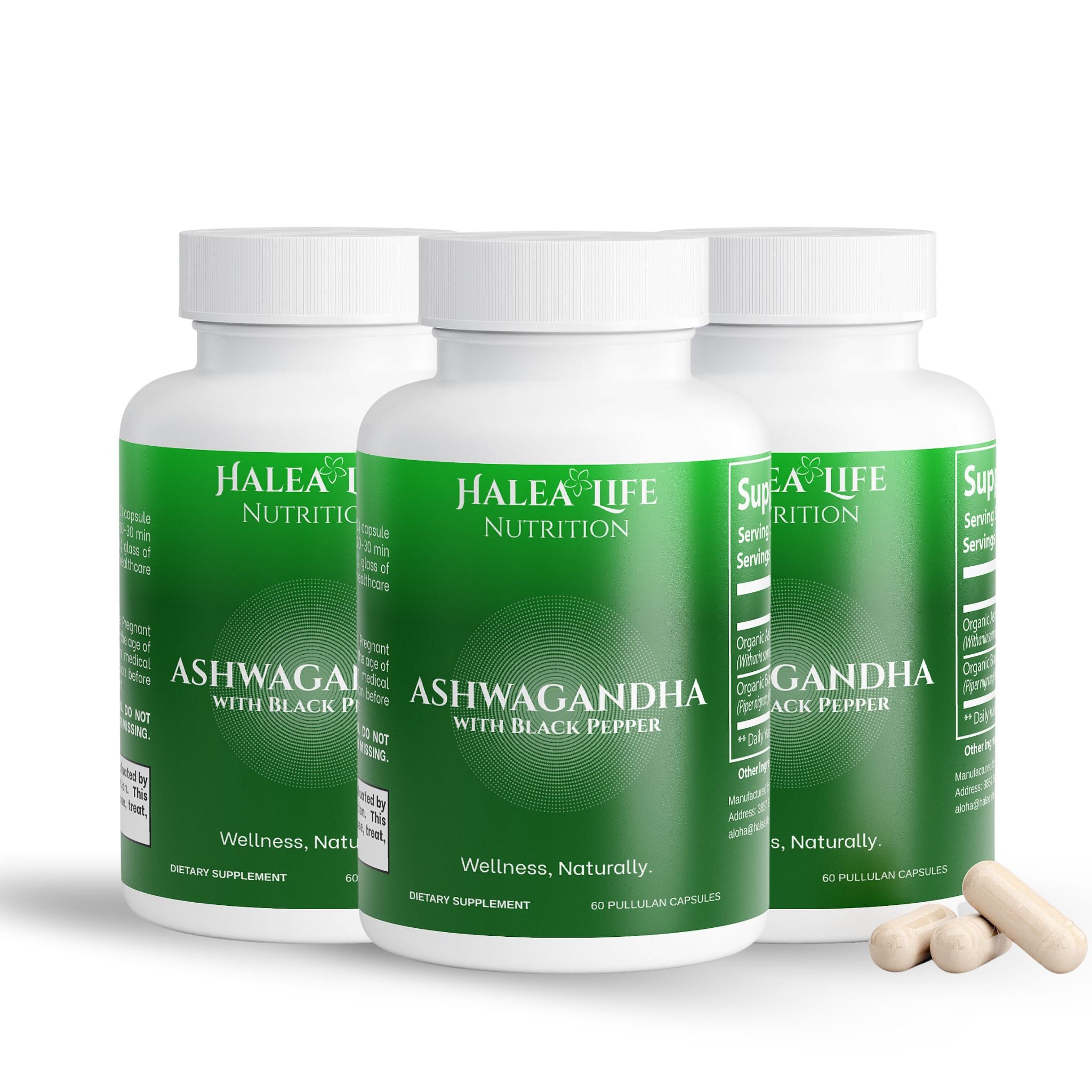 Organic Ashwagandha Capsules 3 Pack