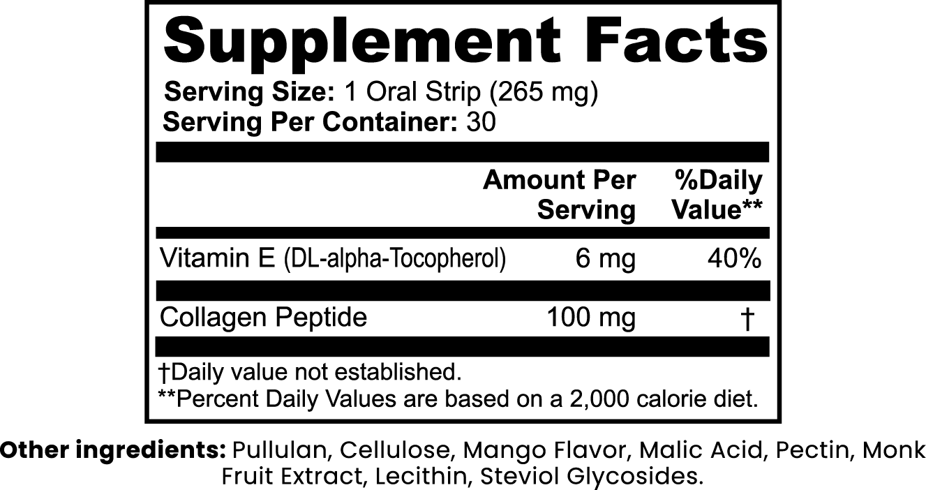 Collagen Peptides with Vitamin E Strips