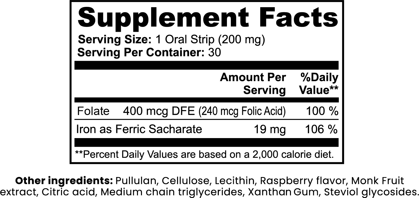 Iron & Vitamin B9 Strips