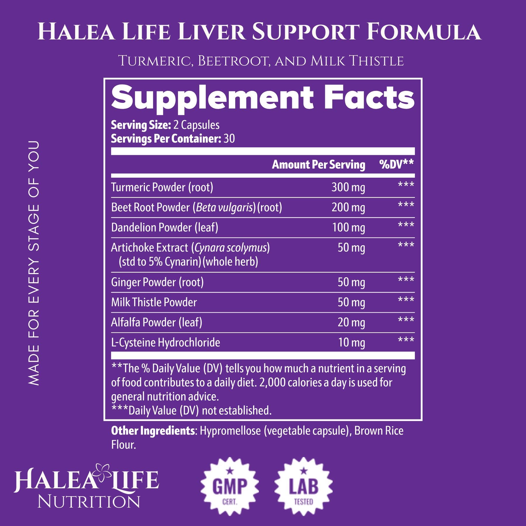 Halea Life Liver Support Capsules lifestyle product shot for daily liver detox and protective function