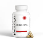 Halea Life Berberine supplement bottle with capsules on a white background