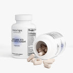 Halea Life Nutrition Advanced Multivitamin bottle with open cap showing capsules on a white background