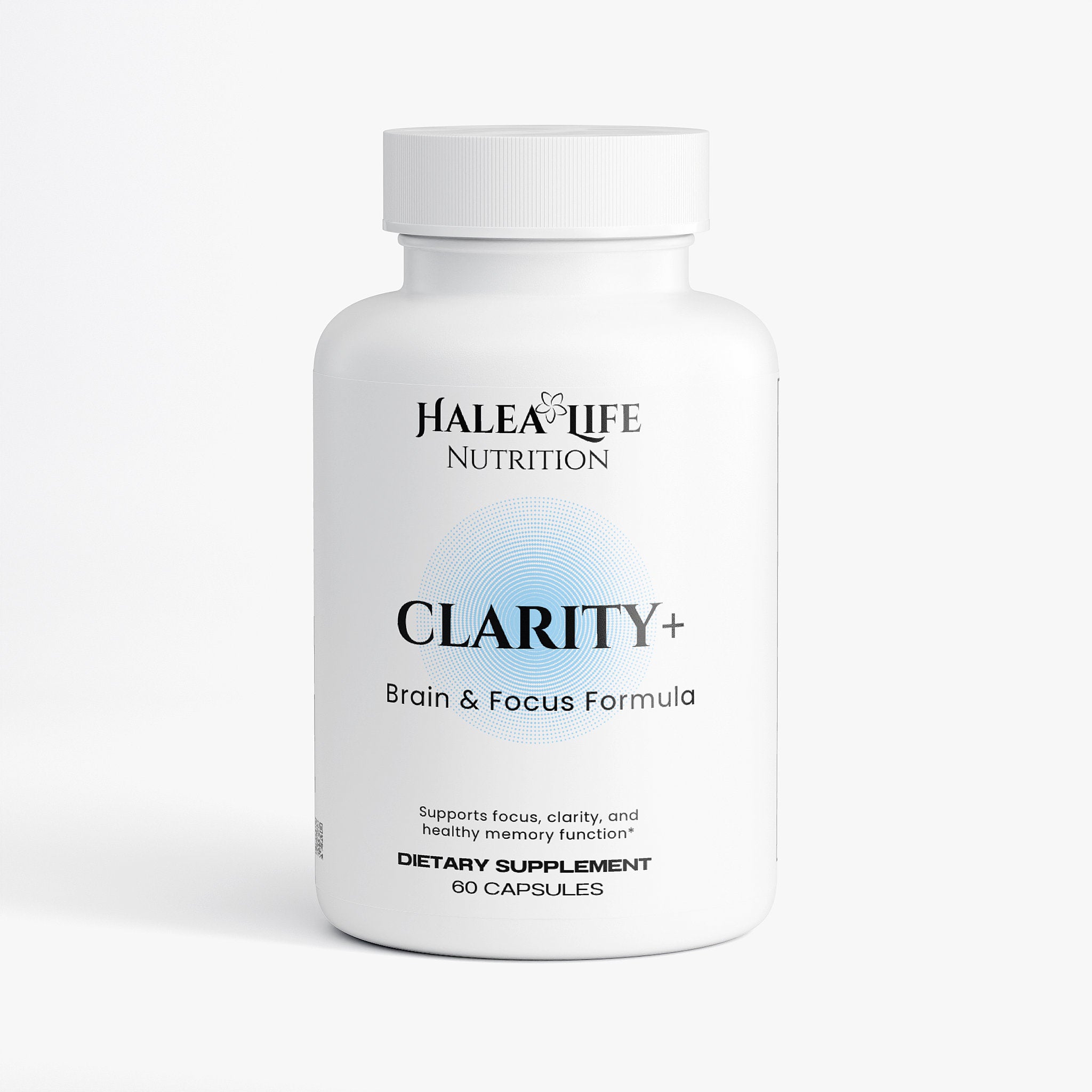 Halea Life Nutrition Clarity+ supplement bottle on a white background