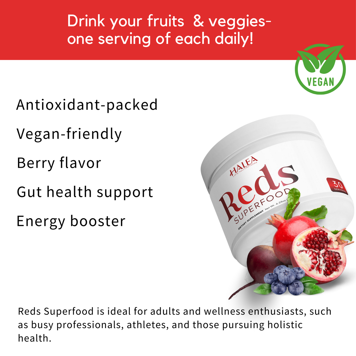 Halea Life Nutrition Reds Superfood Powder