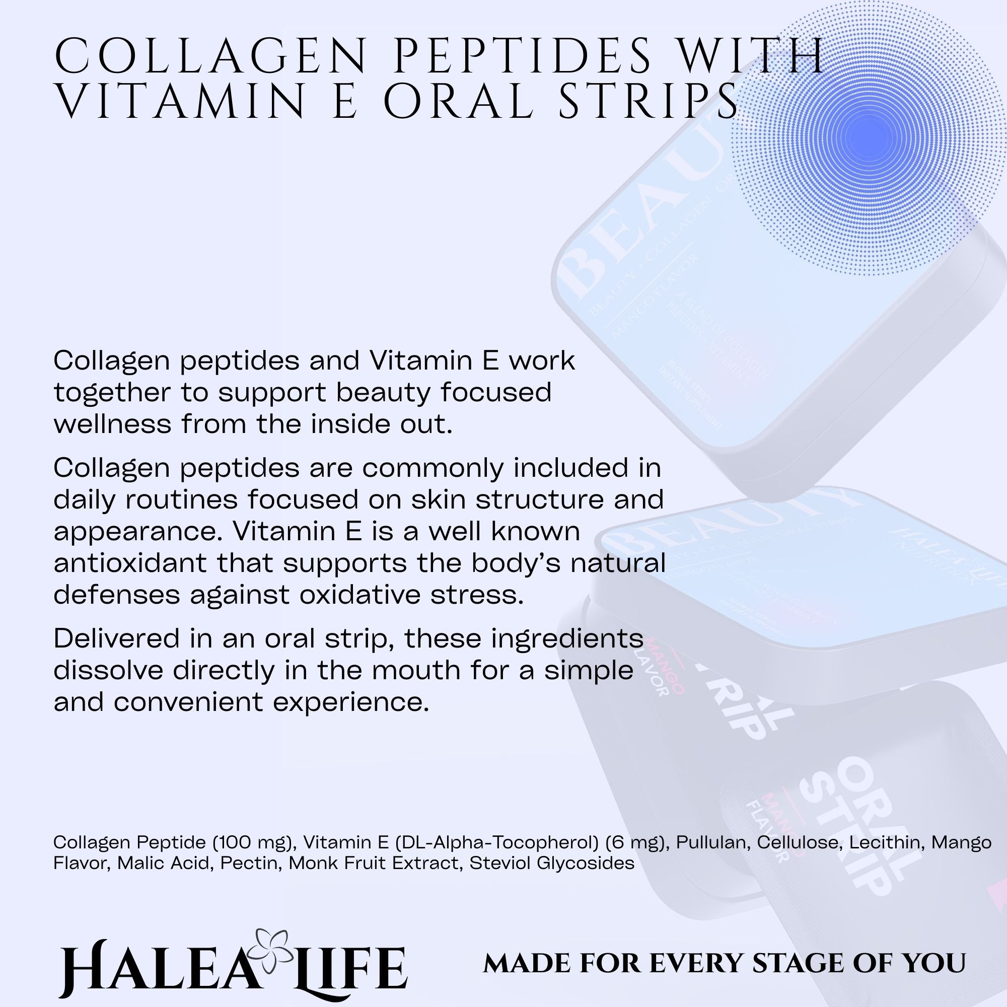 Collagen Peptides with Vitamin E Strips