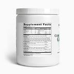Supplement container with a label on a white background