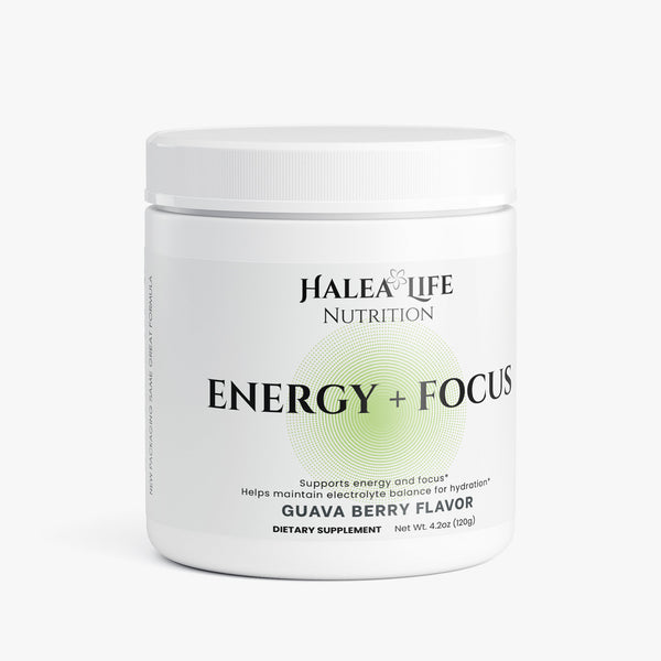Halea Life Energy Focus Hydration Guava drink mix with 200mg natural caffeine L-Theanine and electrolytes