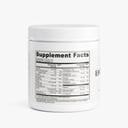 Supplement container with a label displaying 'Supplement Facts' on a white background