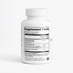Supplement bottle with label on a white background